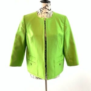 NWT Talbots bright green blazer jacket 12 P petite